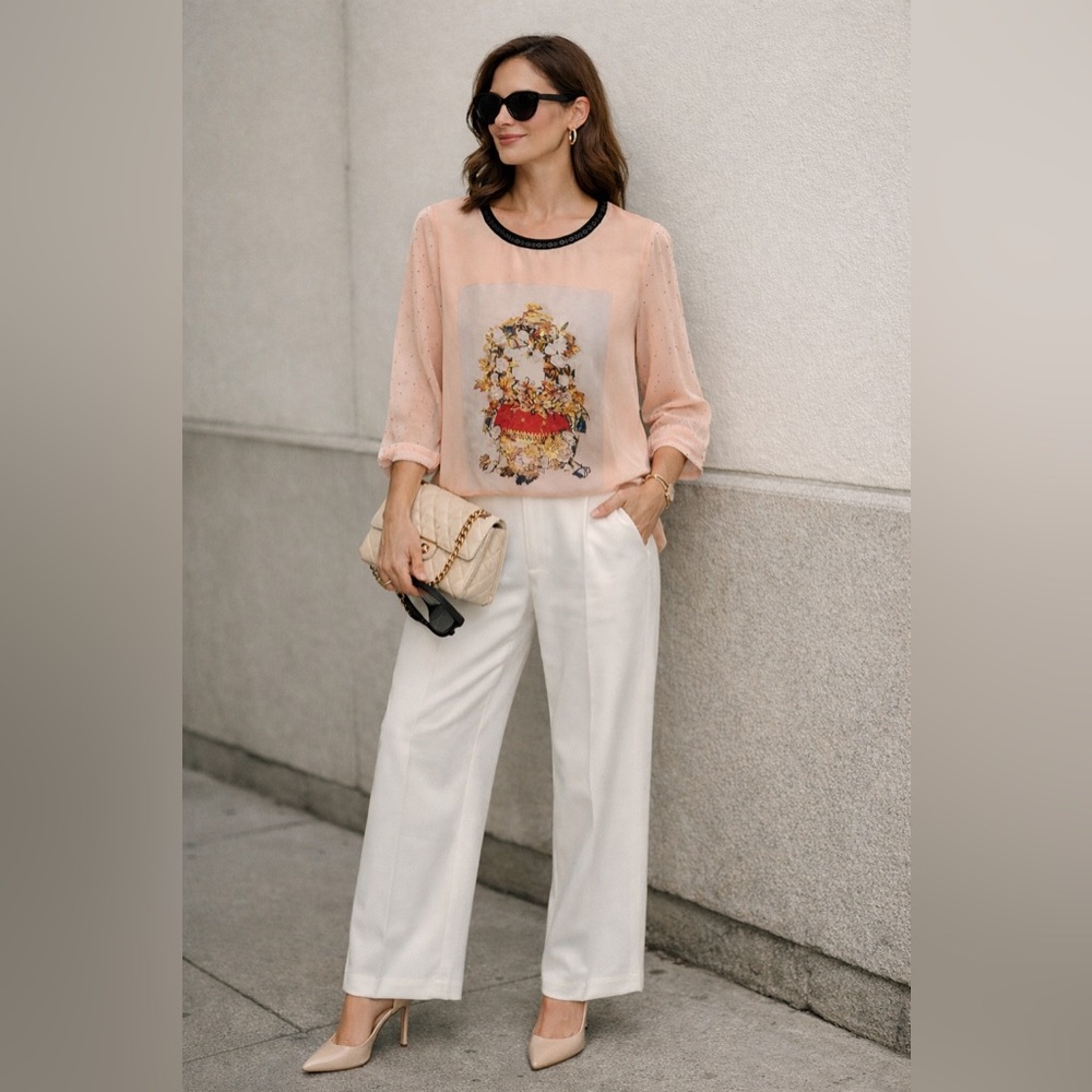 Scotch & Soda Graphic Blush Blouse. Size S.